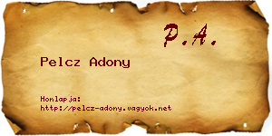 Pelcz Adony névjegykártya